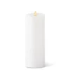 3"D x 8.5"T WHITE LUMINARA PILLAR CANDLE