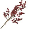 25.5" RED/ BURGUNDY ICED BERRY SPRAY