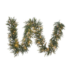 9'x18"D PRELIT CATSKILL PINE ALL PE GARLAND