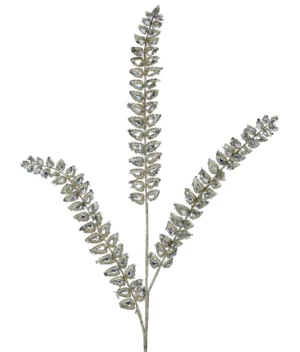 34.5" CHAMPAGNE JEWELED GLITTER FERN SPRAY