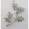 8.5" CLEAR/ GOLD GLITTER WIRE JEWEL FLOWER BRANCH ORNAMENT