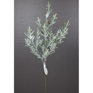 32.5" SNOWY PINE SPRAY WITH CONES