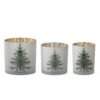 FROSTED WHITE GLASS TREE CONTAINERS - SET OF 3