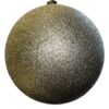 200MM SHATTERPROOF CHAMPAGNE GLITTER BALL ORNAMENT
