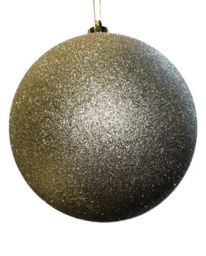 200MM SHATTERPROOF CHAMPAGNE GLITTER BALL ORNAMENT