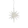 6" WHITE GLITTER 18 POINT STAR ORNAMENT