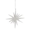 8" WHITE GLITTER 18 POINT STAR ORNAMENT