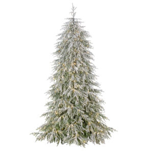 7.5'x60"D FLOCKED NORFOLK PINE TREE