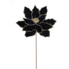 20" DARK BLUE WITH PLATINUM GLITTER POINSETTIA STEM