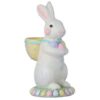 9" RESIN SUGARED BUNNY WITH BASKET
