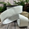 2.5"x10Y WINTER WHITE LUSH VELVET WITH METALLIC SILVER BACK WIRED RIBBON