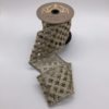 4"x5Y PLATINUM METALLIC WITH CRYSTAL JEWEL FLORAL WIRED RIBBON
