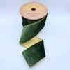 4"x10Y PINE GREEN ICE VELVET WITH METALLIC GOLD BACK WIRED RIBBON