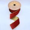 2.5"x10Y RED ICE VELVET WITH METALLIC GOLD BACK WIRED RIBBON