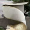 4"x10Y WINTER WHITE LUSH VELVET WITH METALLIC GOLD BACK WIRED RIBBON