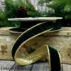 1"x10Y EMERALD LUSH VELVET WITH METALLIC GOLD BACK WIRED RIBBON
