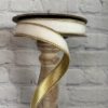 1"x10Y WINTER WHITE LUSH VELVET WITH METALLIC GOLD BACK WIRED RIBBON