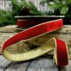 1"x10Y RED LUSH VELVET WITH METALLIC GOLD BACK WIRED RIBBON