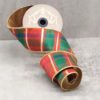 2.5"x10Y RED/GREEN/ GOLD DUPION ABERDEEN PLAID WIRED RIBBON WITH METALLIC GOLD EDGE