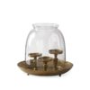 13.25" GOLD METAL 3 PILLAR CANDLEHOLDER HURRICANE