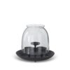 13.25" MATTE BLACK METAL 3 PILLAR CANDLEHOLDER HURRICANE