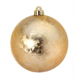 140MM SHATTERPROOF LIGHT GOLD FROST BALL - BOX OF 2