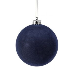 120MM NAVY VP FLOCKED BALL ORNAMENT - BOX OF 3