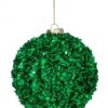 5" HOLIDAY GREEN GLITTER/ SEQUIN BALL ORNAMENT