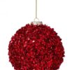 5" RED GLITTER/ SEQUIN BALL ORNAMENT