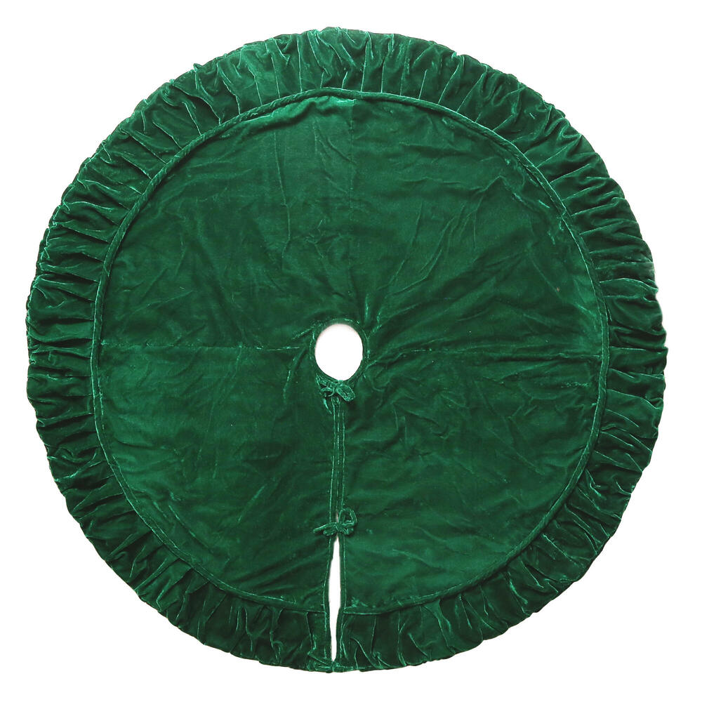 VICKERMAN PLUSH EMERALD GREEN VELVET TREE SKIRT
