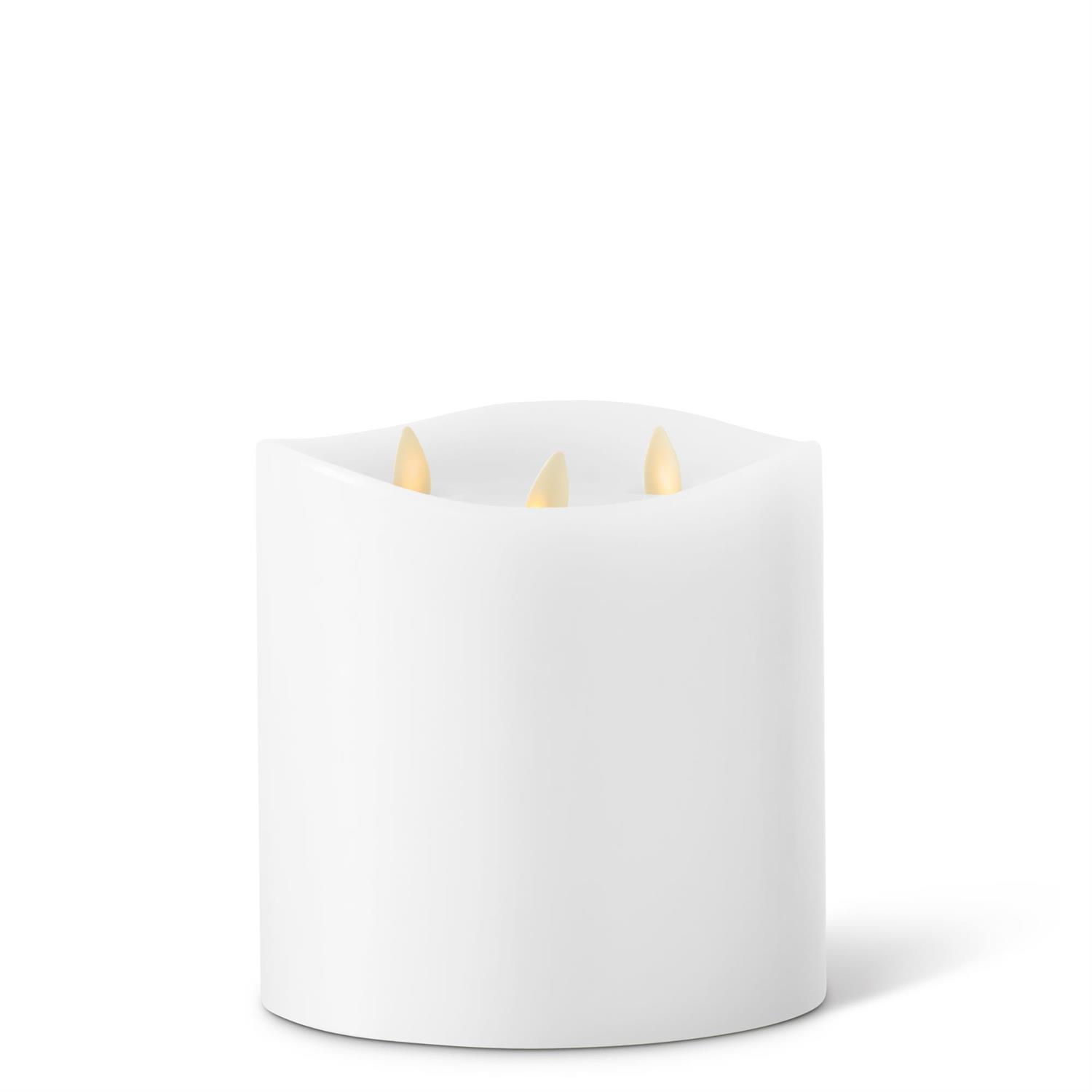 6" WHITE WAX LUMINARA 3-FLAME INDOOR PILLAR CANDLE