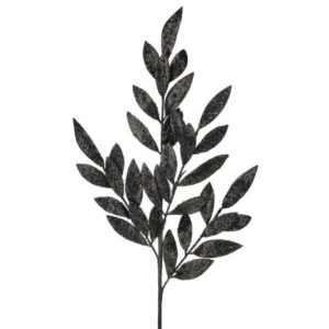 30" BLACK GLITTER LAUREL/ BAYLEAF SPRAY