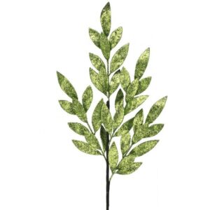 30" APPLE GREEN GLITTER LAUREL/ BAYLEAF SPRAY