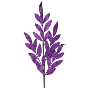 30" PURPLE GLITTER LAUREL/ BAYLEAF SPRAY