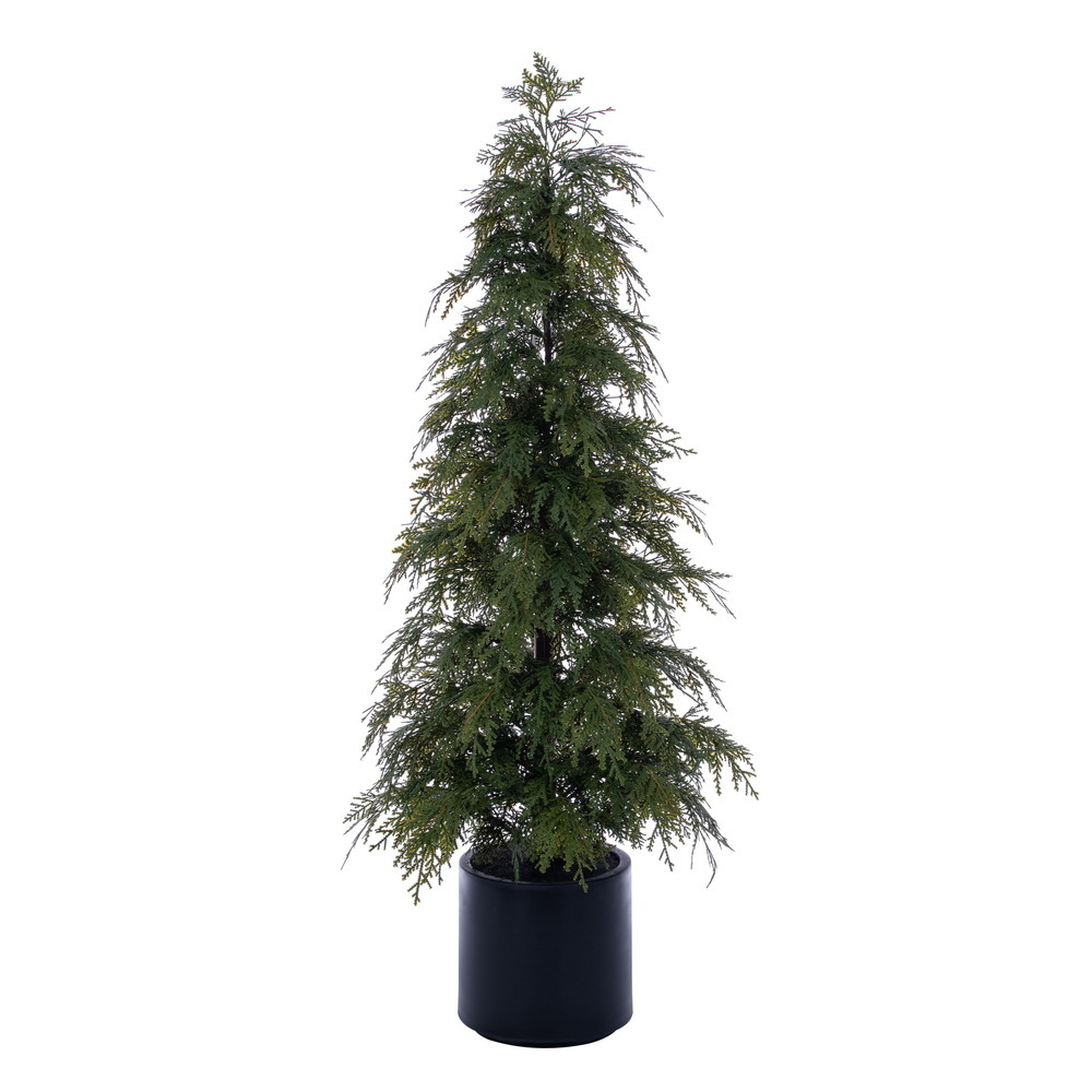 Cedar potted artificial tree UV rated